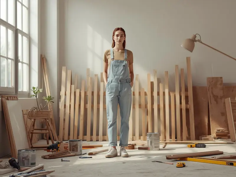 Tête de lit DIY moderne en panneau MDF avec tasseaux en bois