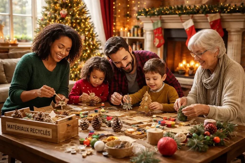 Ambiance chaleureuse et créative : découvrez des décorations de Noël faites main qui illuminent votre intérieur.