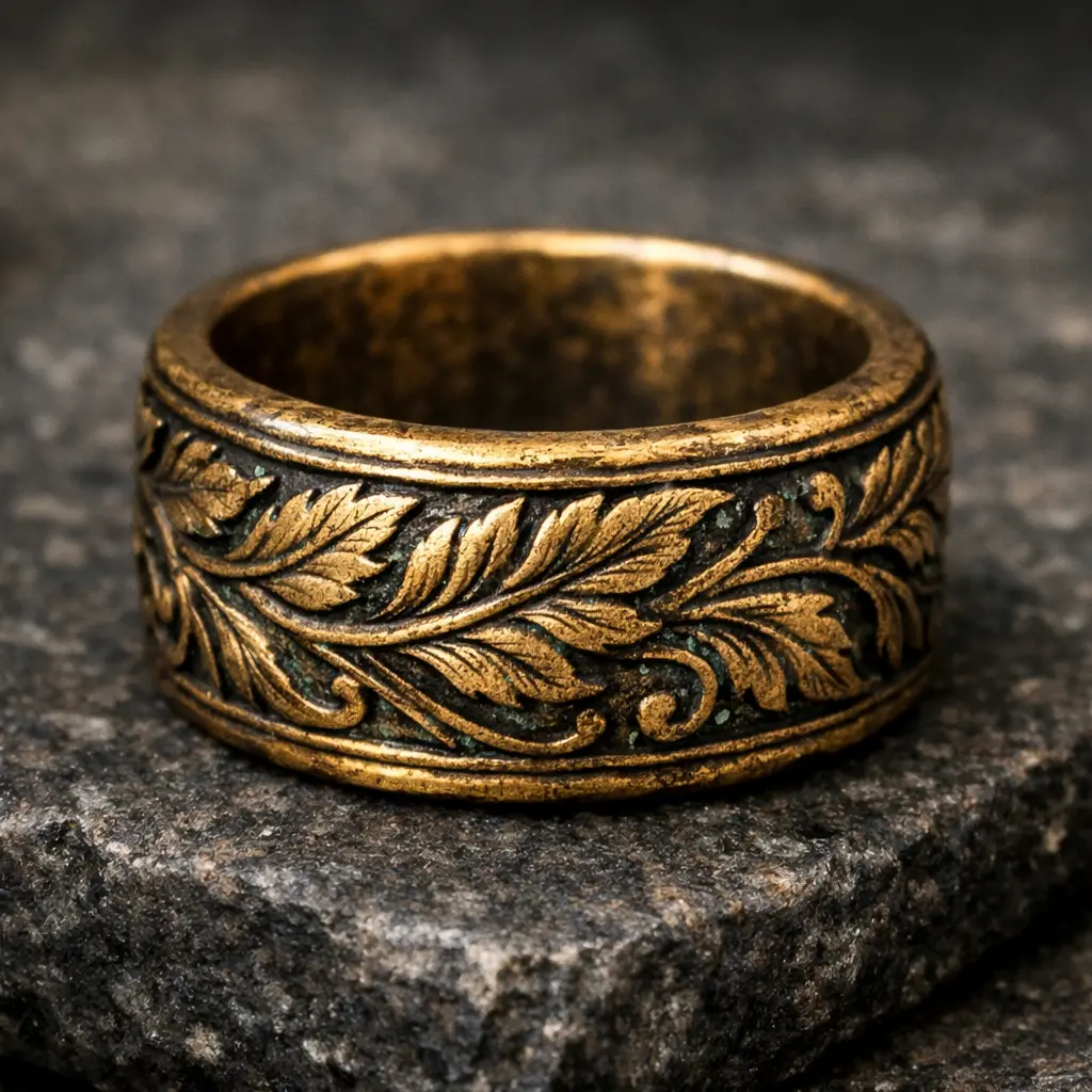 Anneau texturé d'aspect vintage