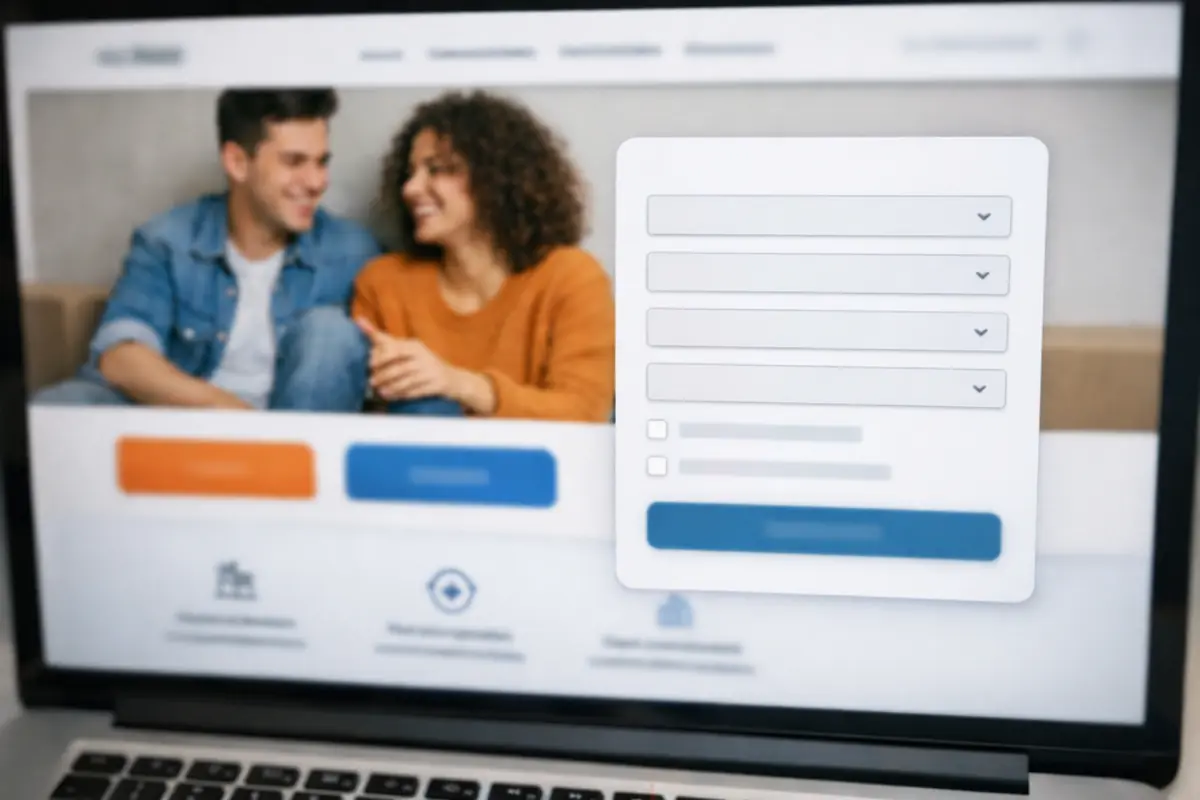 Capture d'écran de la page d'accueil du site Visale.fr, montrant l'interface de demande de garantie locative.