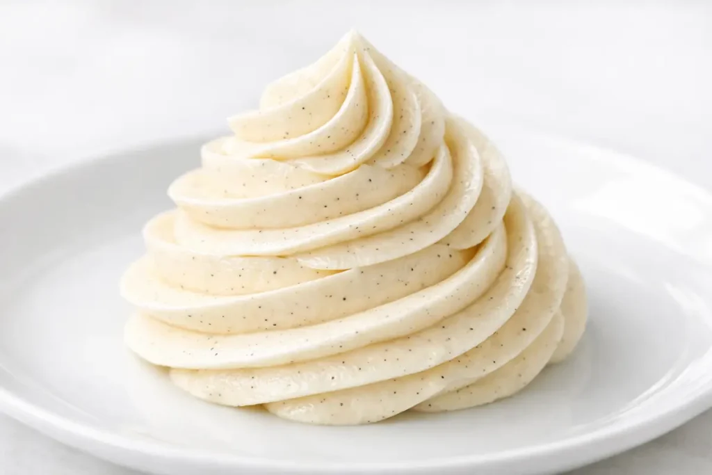 Ganache montée vanille onctueuse et aérienne, prête à sublimer vos desserts.